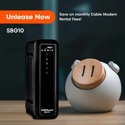 Vista 10 de [Usado] Arris (SBG10) - Combo de módem y enrutador por cable - DOCSIS 3.0 16 x 4 Gigabit y WiFi AC1600