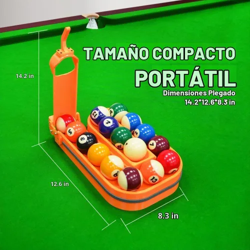 Vista 4 de Estante de bolas de piscina de precisión: herramienta de entrenamiento de billar impresa en 3D para una práctica consistente, crea triángulo