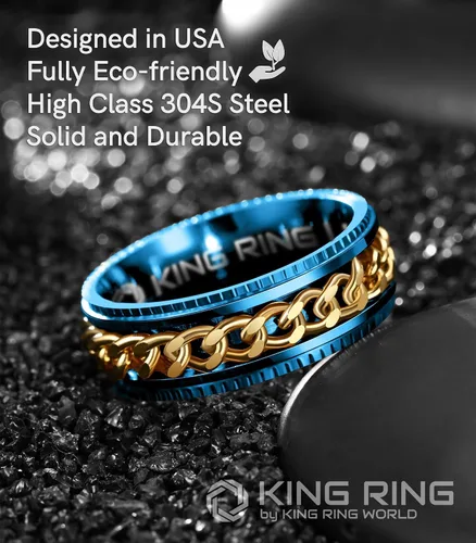 Vista 3 de King Ring Anillos Super Spinner de 0.315 in Segunda edición de anillos de acero inoxidable premium para hombres y mujeres Diseñado en Estados