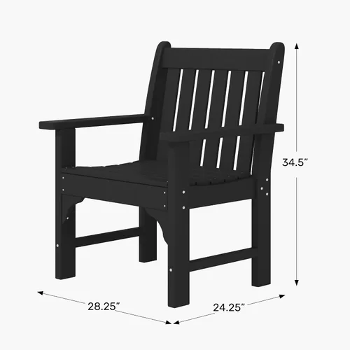 Vista 2 de WestinTrends Malibu Outdoor Patio HDPE Adirondack Silla de comedor para patio, color negro