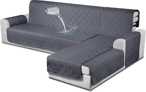 Vista 9 de TAOCOCO Fundas de Sofá Seccional 100% Impermeables en Forma de L, Fundas de Sofá de 3 Piezas, Funda de Chaise Lounge para Mascotas y Niños, Fundas