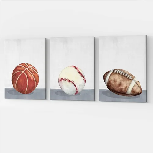 Vista 10 de GUBIYU Decoración de pared de béisbol para guardería, decoración de pared de bebé, lienzo deportivo, cueva de hombre pequeño, arte de pared