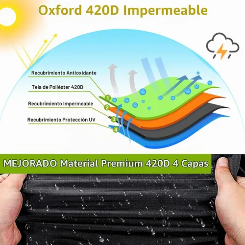 Vista 4 de Funda para carrito de golf de 2/4 pasajeros para EZGO, Club Car, Yamaha con tiras reflectantes, protección para todo tipo de clima, impermeable, a
