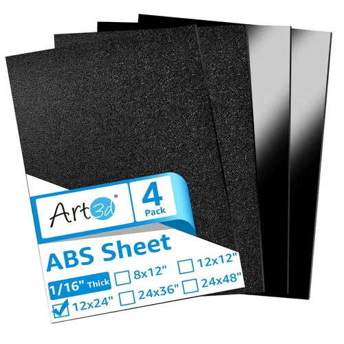 Vista 23 de Art3d - Láminas de plástico ABS de 1/16 pulgadas de grosor 8"x12", paquete de 2 - Lámina rígida ABS termoformada de dos lados