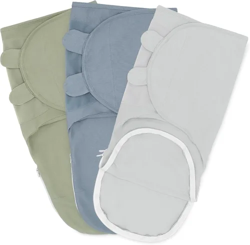 Vista 2 de Comfy Cubs Saco de dormir fácil ajustable con cremallera de fácil acceso y paños de muselina para eructos, paquete grande