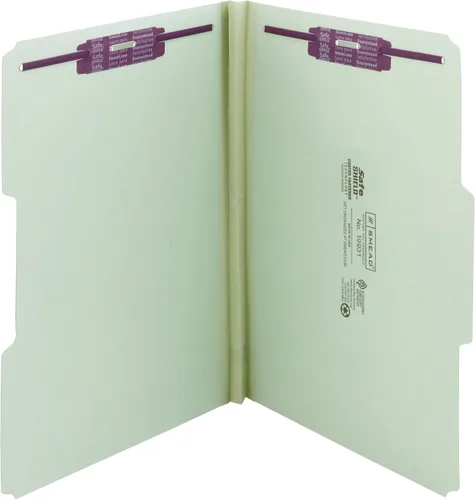 Vista 5 de Una pulgada expansión cierre carpeta, 13parte superior Tab, Legal, gris, verde, 25caja