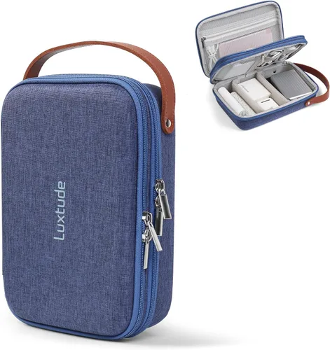 Vista 14 de Luxtude Tech - Funda organizadora de viaje, organizador de electrónica portátil, funda rígida con cremallera para cables de carga, cargadores