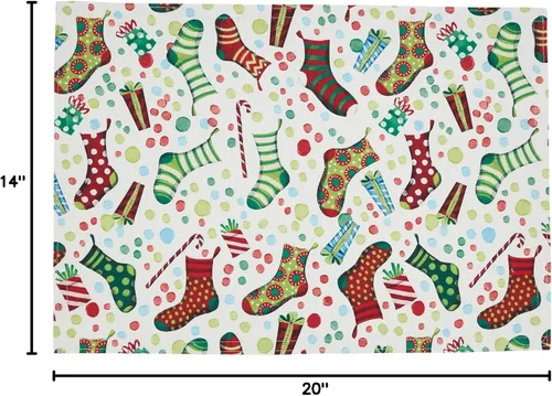 Vista 5 de Manteles individuales con medias de Navidad (juego de 4)