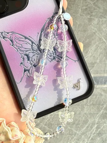 Vista 90 de Drawwind Correa con cuentas para teléfono con pulsera universal, cordón para teléfono celular lindo, pulsera de muñeca con cuentas, cadena de hilo