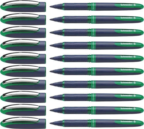 Vista 13 de Schneider One Business - Bolígrafo de punta rodante, punta ultra suave de 0,6 mm, barril azul, tinta negra, caja de 10 bolígrafos (183001)