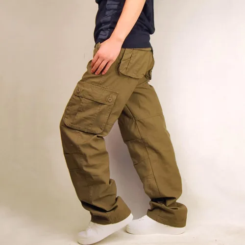 Vista 6 de Muscularfit Pantalones cargo de camuflaje para hombre 2023 grandes y altos, múltiples bolsillos, pantalones deportivos sueltos y rectos, pantalones