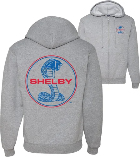 Vista 9 de Wild Bobby Shelby Cobra USA Logo Emblema Powered by Ford Cars and Trucks Sudadera con capucha y cremallera delantera y trasera