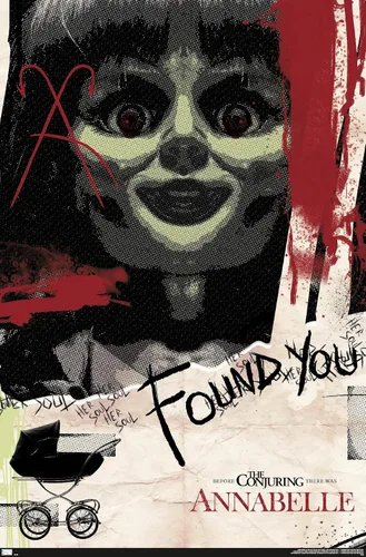 Vista 12 de Trends International Annabelle - Póster de pared de Found You, 14.725 x 22.375 pulgadas, versión enmarcada de madera de granero