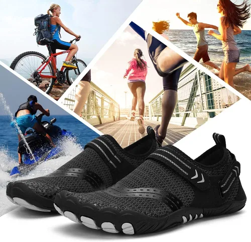 Vista 3 de ERYUE Zapatos de senderismo de secado rápido, zapatos de senderismo de secado rápido para mujeres y hombres, zapatos deportivos ligeros para playa