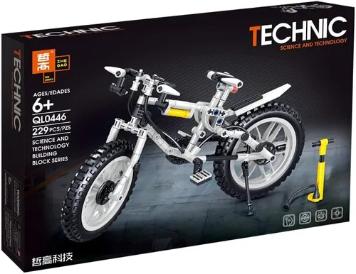 Vista 6 de Bloques de construcción de bicicleta, juego de construcción de modelo de bicicleta de montaña, escala 16, kit de construcción de bicicleta de alta