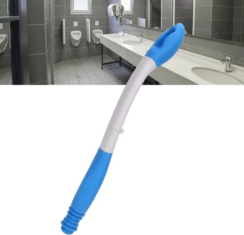Vista 3 de Limpiador de inodoro, ayuda para el papel higiénico, mango largo, alcance cómodo, parte inferior, autoayuda, parte inferior de baño, barra ayudante