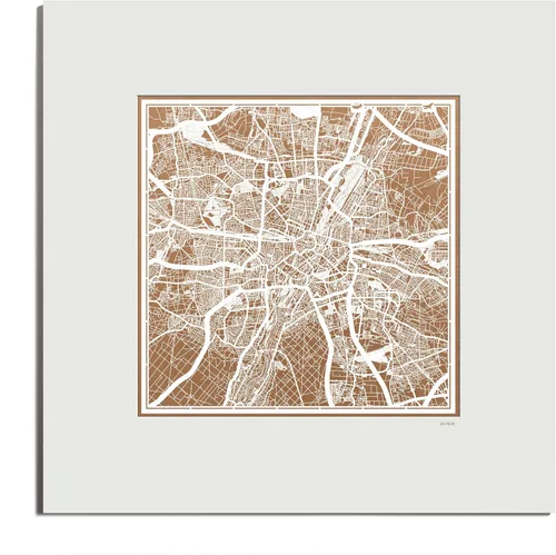 Vista 71 de O3 Design Studio Mapa de corte de papel de París, color negro mate, 20 x 20 pulgadas, arte en papel