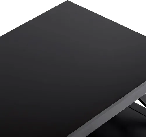 Vista 8 de Mesa de centro ChooChoo Oxford con patas más gruesas, mesa de centro de madera negra con almacenamiento para la sala de estar