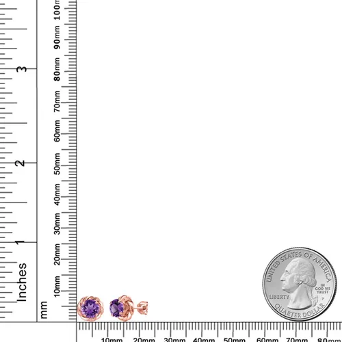 Vista 439 de Gem Stone King Aretes de plata de ley 925 de 0.236 in con piedra natal redonda para mujer