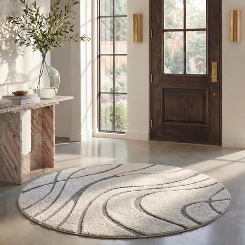 Vista 11 de Safavieh Florida Shag Collection - Alfombra de área de 2 x 3 pies, color crema/beige, diseño geométrico, felpa de 1.2 pulgadas de grosor, ideal