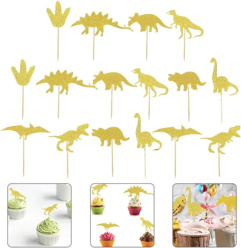 Vista 6 de 16pcs Dinosaur Designed Cake Decorative Topper for Party Decor