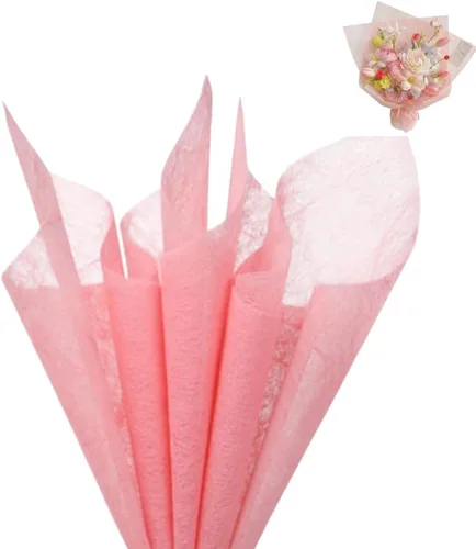 Vista 10 de BBJ WRAPS Papel de flores de algodón coreano, no tejido, impermeable, para ramo floral, papel de seda para suministros de floristería, 22.8 x 22.8