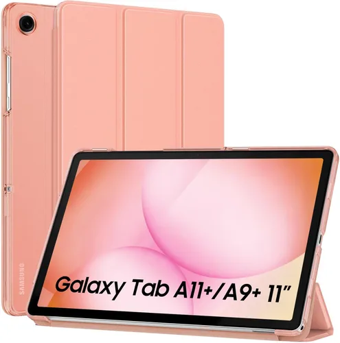 Vista 12 de MoKo Funda para Galaxy Tab A9+/A9 Plus de 11 pulgadas 2023, Funda Protectora Inteligente Delgada con Soporte y Carcasa Trasera Translúcida de PC
