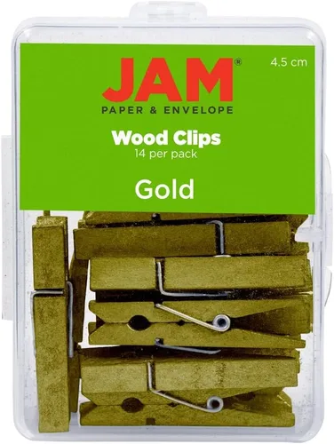 Vista 35 de JAM Papel® Mini Madera Ropa Pin Clips – 1 1/8" & 7/8 – 50 por caja, Blanco