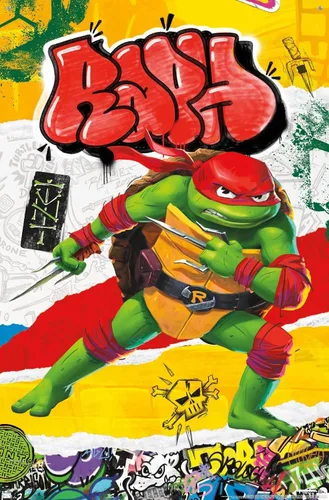 Vista 4 de Trends International Teenage Mutant Ninja Turtles: Mutant Mayhem - Póster de pared de Rafael, 22.375 x 34 pulgadas, paquete de póster premium y pin