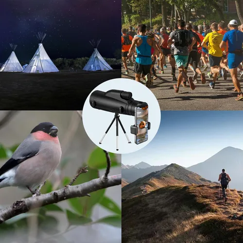 Vista 5 de Pocket-fit monocular, high-Definition high-Power Telescope with Tripod and Mobile Phone Holder, Perfect for Outdoor Enthusiasts