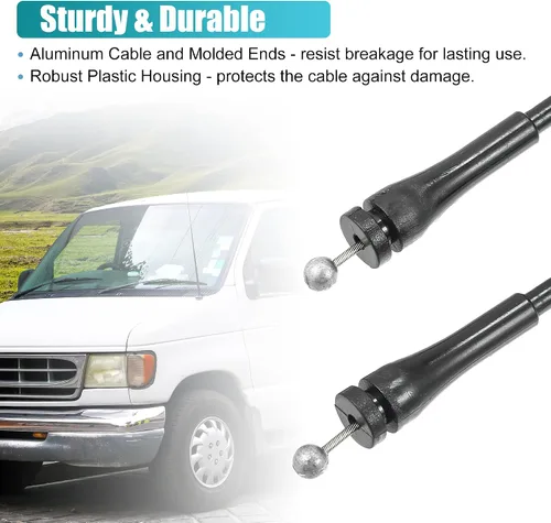 Vista 5 de X AUTOHAUX Cable de liberación del pestillo de la puerta de carga del lado derecho trasero para Ford E-150 E-250 E-350 E-450 E-550 Econoline Super