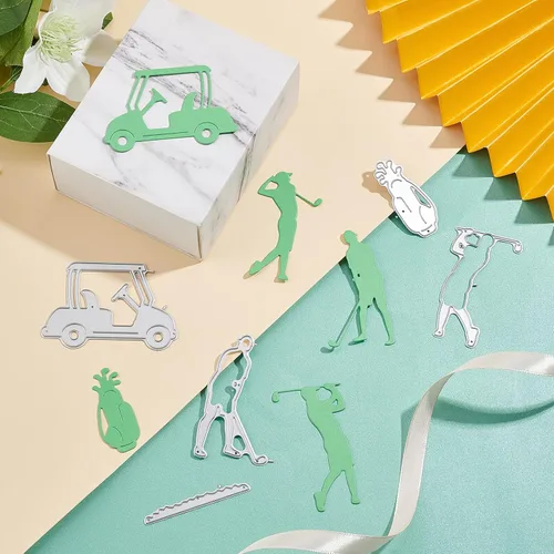 Vista 5 de GLOBLELAND Troqueles de corte de golf para manualidades, álbumes de recortes, deportes, troqueles para hacer tarjetas, decoración de sobres de álbum