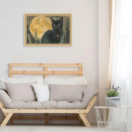 Vista 6 de Rompecabezas de 500 piezas con diseño de gato de brujas vintage, rompecabezas educativo de descompresión intelectual para adultos, pensamiento