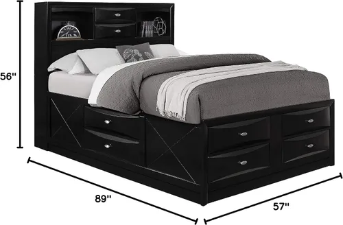 Vista 3 de Global Furniture USA Cama matrimonial Linda Negra
