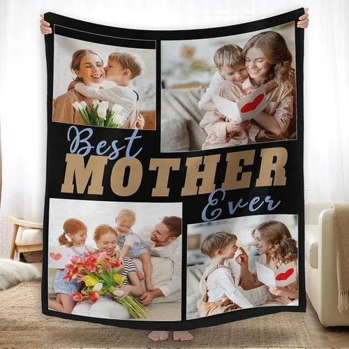 Vista 18 de YESCUSTOM Manta de fotos personalizada con tus fotos y textos, fabricada en Estados Unidos, regalo para esposas amigas para vacaciones, cumpleaños