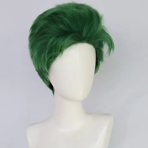 Vista 22 de Peluca corta de pelo sintético para hombre, color naranja