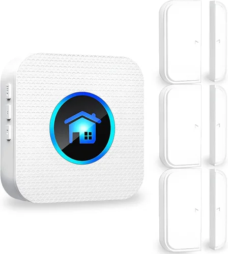 Vista 8 de Timbre de puerta inalámbrico, timbre inalámbrico para tienda con indicadores LED, impermeable, alarmas de puerta cuando se abre con rango de 986