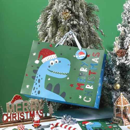 Vista 4 de Loveinside Bolsas de regalo de Navidad con tarjeta de felicitación, etiqueta de regalo y papel de seda para Navidad, vacaciones y fiestas, y más, 16