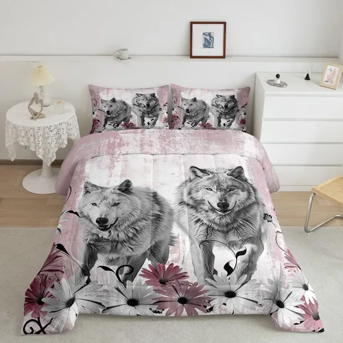 Vista 10 de Erosebridal Juego de edredón con estampado de vaca de las Highland, juego de ropa de cama de granja occidental verde azulado, decoración rústica