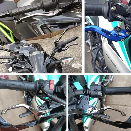 Vista 3 de Embrague de freno de motocicleta Palanca de embrague de freno ajustable para motocicleta Accesorios 3D Rhombus CNC con logotipo para Suzuki V-Strom