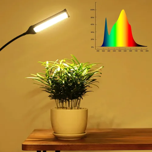 Vista 7 de Luces de cultivo para plantas de interior, luz LED de espectro completo Aukphie con soporte, temporizador de encendido/apagado automático