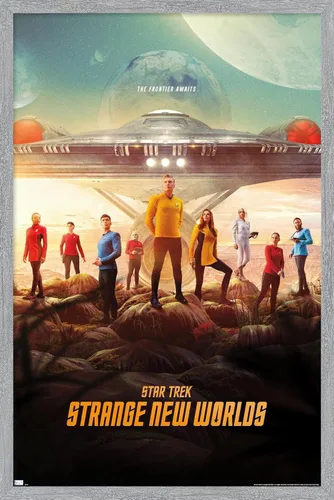 Vista 13 de Star Trek: Strange New Worlds - Póster de pared de arte clave, 22.4 pulgadas de largo x 14.7 pulgadas de ancho, versión enmarcada de madera