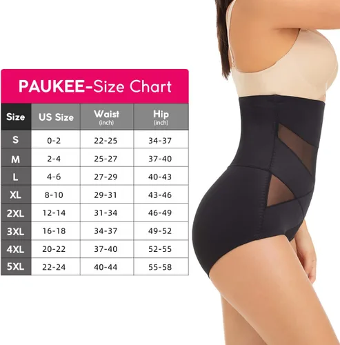 Vista 6 de PAUKEE Faja moldeadora de cuerpo para mujer, cintura alta, control de abdomen, compresión y levantador de glúteos, faja