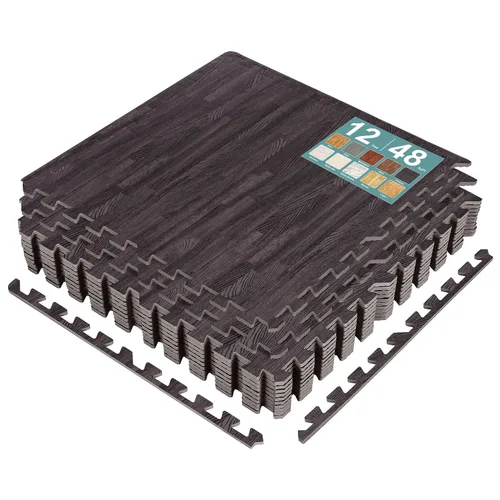 Vista 22 de Sorbus Losetas de suelo de madera veteada, esteras de espuma EVA entrelazadas, losetas de 3/8" de grosor para suelos de madera, esteras de ejercicio