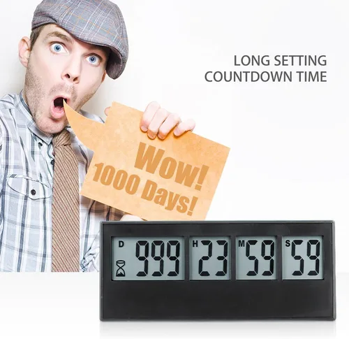 Vista 3 de AIMILAR - Temporizador digital de cuenta regresiva de 999 días, temporizador de cuenta regresiva para vacaciones, jubilación, boda, laboratorio