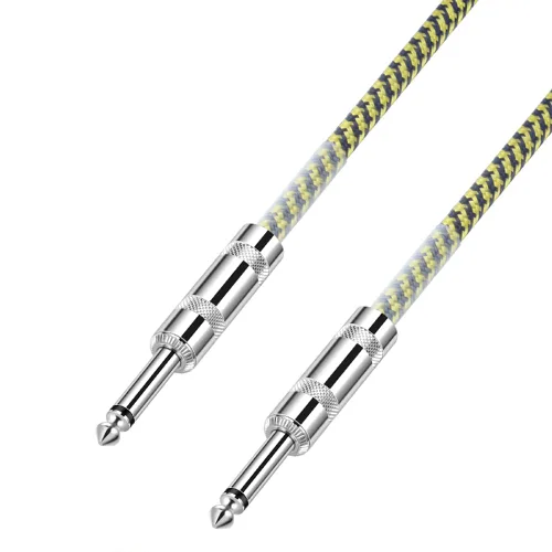 Vista 3 de Cable de guitarra de 10 pies, nueva versión 2022, cable de instrumento profesional para guitarra eléctrica, bajo, cable AMP, recto de 1/4 de pulgada
