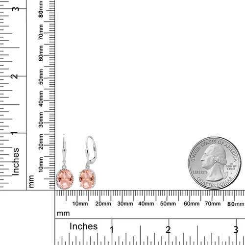 Vista 19 de Gem Stone King Aretes colgantes de gota para mujer, plata de ley 925, piedra natal ovalada de 0.354 x 0.276 in, joyería fina, regalos para ella