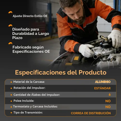 Vista 2 de Bomba de Agua Profesional con Junta Compatible para Chevy Cruze Trax Sonic Buick Encore 2011-2020