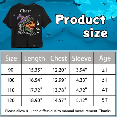 Vista 3 de Habbiful Camiseta de Halloween para niños, diseño de calabaza espeluznante negra aterradora, para niños y niñas, camiseta divertida y bonita