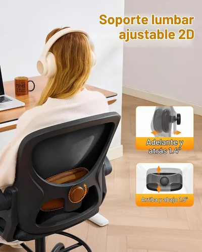 Vista 2 de LukkDys Silla de dibujo con brazos, silla de oficina alta para escritorios